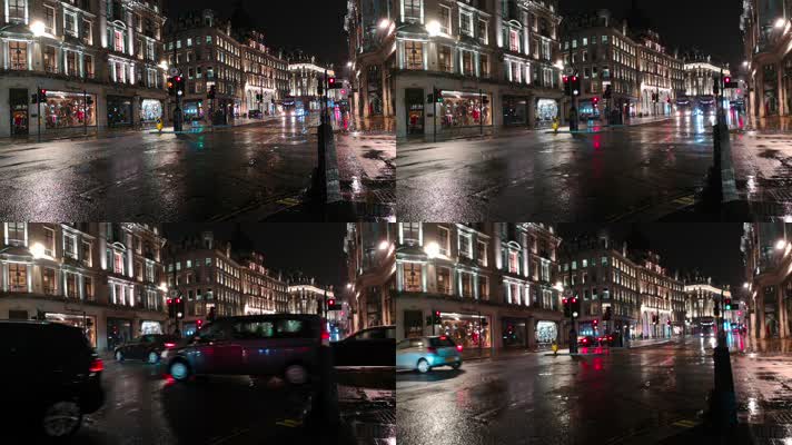 雨后都市夜景