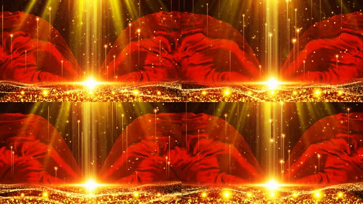 红绸粒子海洋波浪