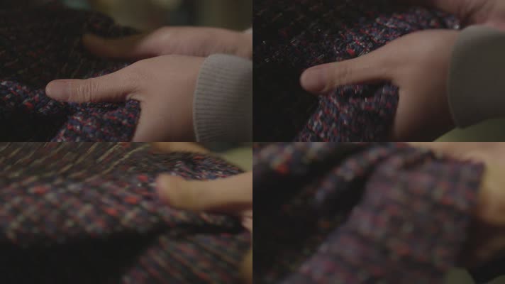 检查揉搓 衣服面料