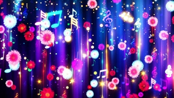 音符花朵粒子光线