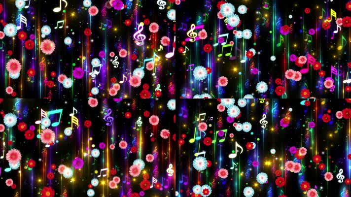 音符花朵粒子光线