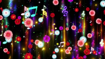 音符花朵粒子光线