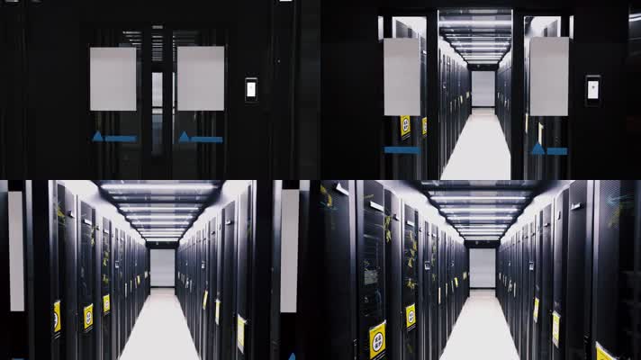 data room电脑机房机柜自动门人脸识别计算机大数据