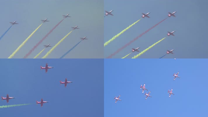 4K超稳：航展空军红鹰飞行表演队教练8飞机