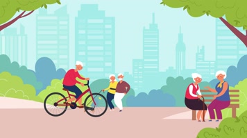 mg 人物 公园老人 散步 跑步 遛狗