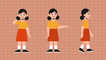 mg 人物 小女孩  走路 运动 讲解