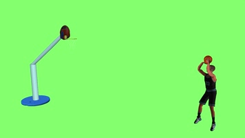 NBA运球跳投篮(绿幕)