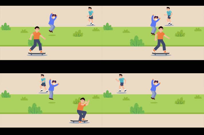 mg 人物 跑步 滑板 跳跃 公园  男