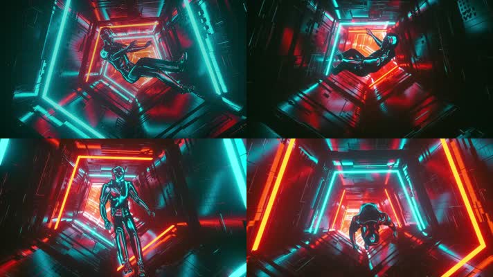 4K赛博朋克科技风时空穿梭