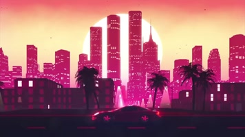 4K赛博朋克科技风城市汽车