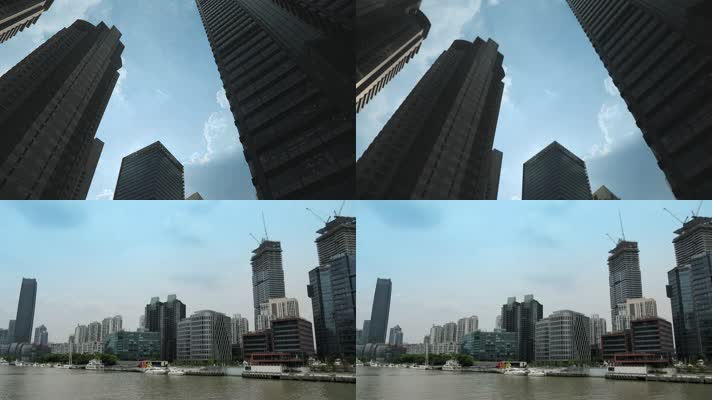 M1上海黄浦江边耸立的高楼