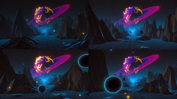 4K赛博朋克科技风穿梭