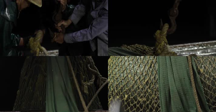 4kl1广东雷州渔民们回收拖网夜景11