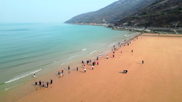 【4K60帧】连云港连岛景区海滩航拍