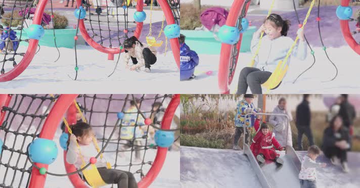 4k儿童游乐园 微笑阳光 小时候 欢乐笑脸 