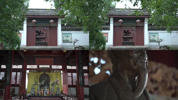 浙江义乌朱丹溪陵园，雕塑、牌匾特写
