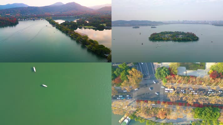 浙江杭州西湖美景航拍