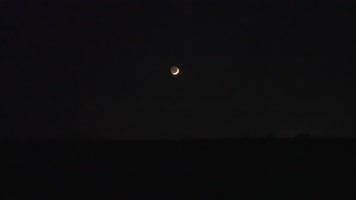 夜空月亮月牙月落延时