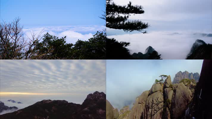 黄山风景区壮观山顶云海延时唯美风景40