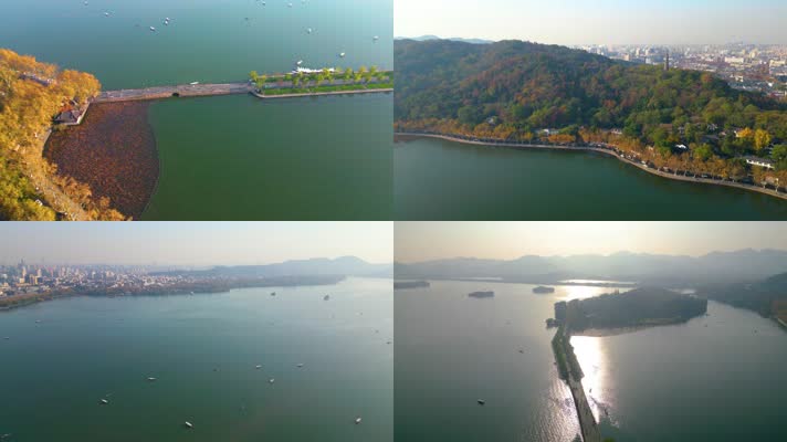 浙江杭州西湖美景航拍