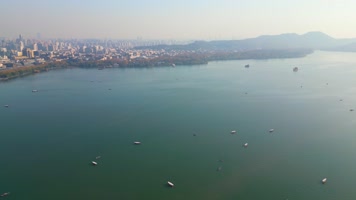 浙江杭州西湖美景航拍