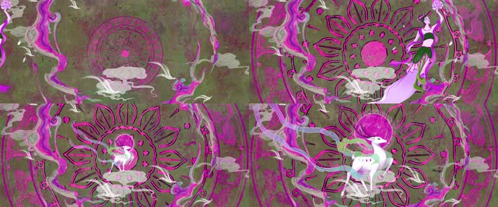 九色鹿藻井图案FF22278