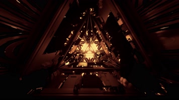 金色三角形 霓灯隧道 4K动感推进循环