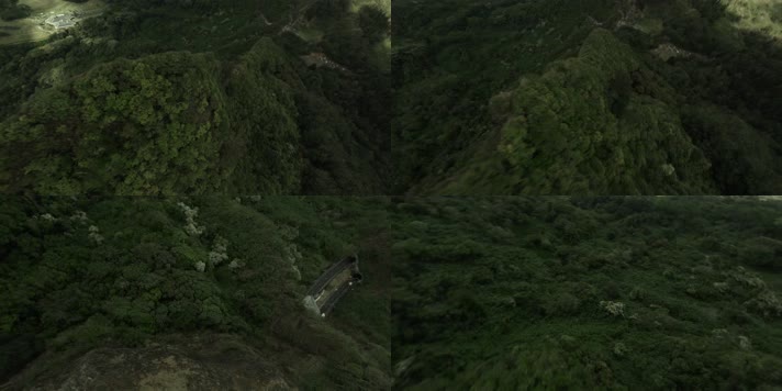 山脉山脊雨林森林穿越机航拍