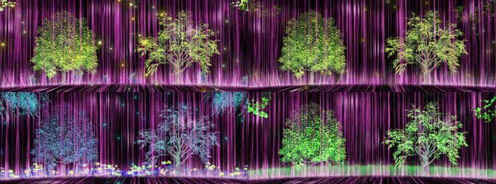 春夏秋冬粒子发光树