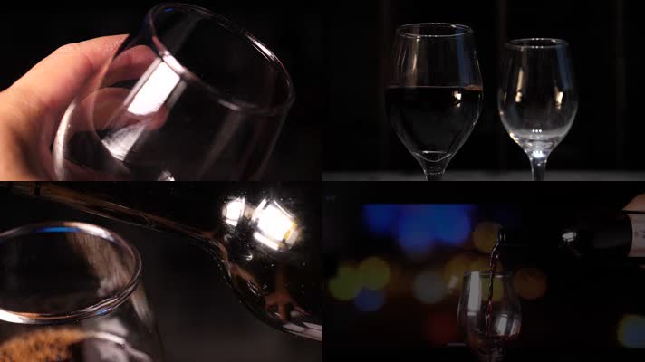 七款高质量倒红酒慢动作素材