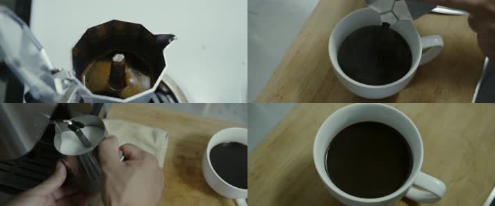 居家煮咖啡拿铁咖啡制作