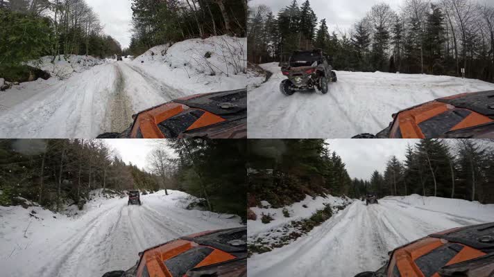 越野车ORV冬季森林雪地驾驶