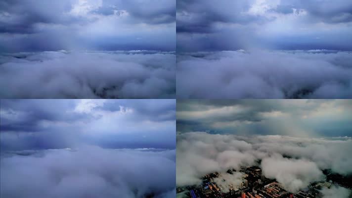 空中航拍变幻的云彩