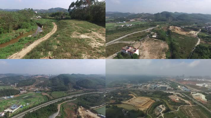 广西南宁良凤江森林公园风景航拍 公路风景