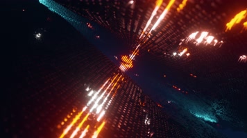 发光金属波形隧道推进背景 4K酒吧VJ