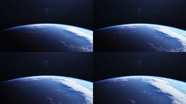 从太空飞越地球表面 360 度俯视图航天
