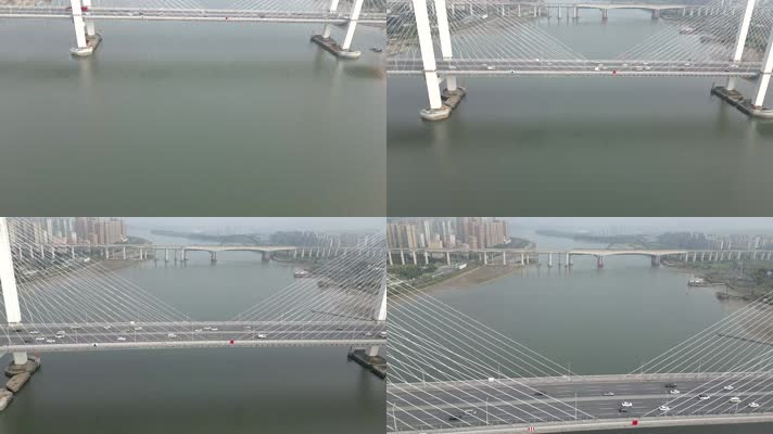 福州魁浦大桥飞越桥面航拍高清