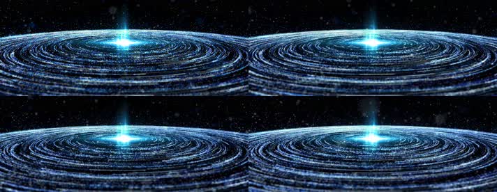 蓝色粒子光线星辰4K