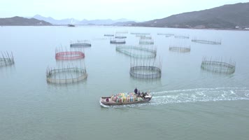 【原创】甲骨文滩涂 渔排 渔网 渔船