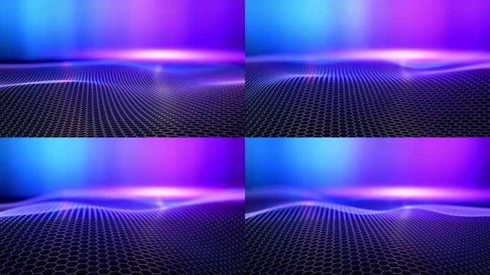数字彩色波粒子波动画 网络空间和技术数字