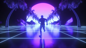 4K机器人奔跑 赛博朋克VJ