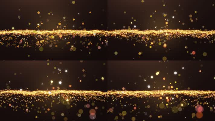 金粒子地平线 金色抽象粒子 4K无缝循环