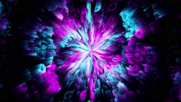 粉红色蓝色径向渐变分解圆背景 4K循环