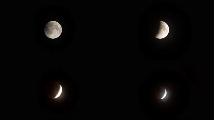 月食特写夜空满月明亮