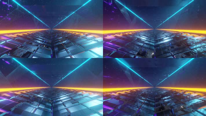 穿梭太空科幻隧道 VJ无缝循环4K