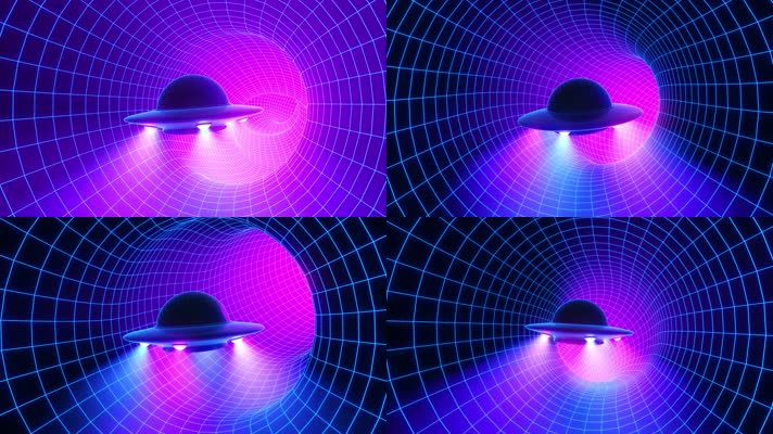 UFO宇宙飞船穿梭时空隧道 Vj无缝4K