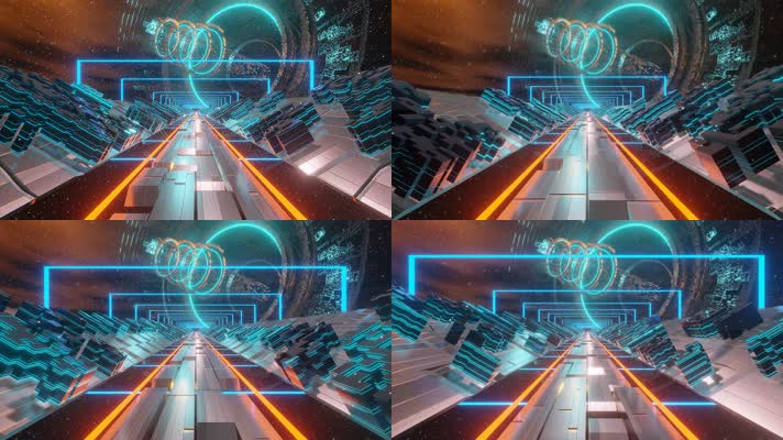 穿梭未来太空科幻隧道 VJ无缝循环