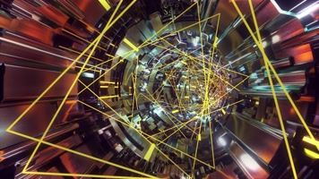 旋转金属赛博朋克变色霓虹灯VJ无缝循环