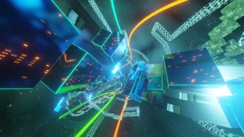 穿梭曲折霓虹灯科幻过山车 VJ无缝循环4