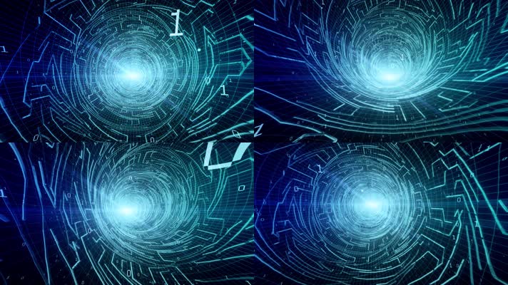 穿过蓝色电路板隧道4K